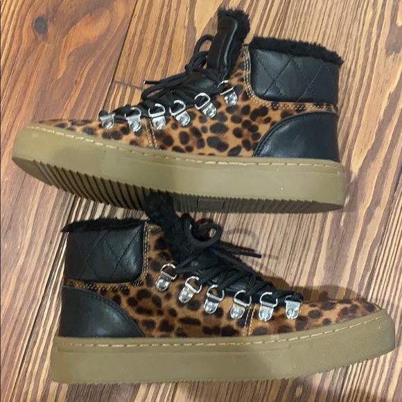 Marc Fisher LTD Leopard Shearling Booties - Picture 10 of 11